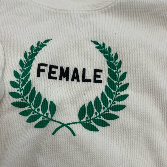 Female cropped waffle knit top - Picture 2 of 2